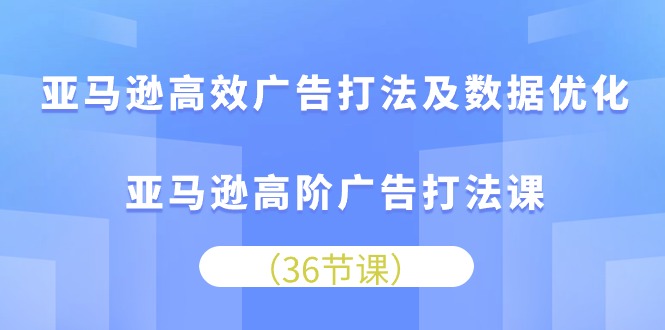 图片[1]-亚马逊平台高效率广告宣传玩法及数据优化，亚马逊平台高级广告宣传玩法课（36节）