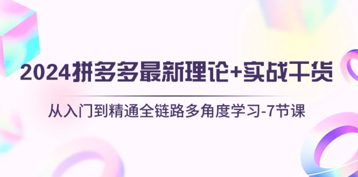 图片[1]-（10816期）2024拼多多 最新理论+实战干货，从入门到精通全链路多角度学习-7节课-蛙蛙资源网