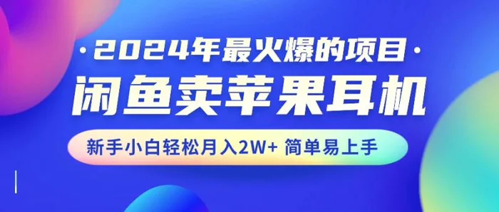 图片[1]-（10863期）2024年最火爆的项目，闲鱼卖苹果耳机，新手小白轻松月入2W+简单易上手-蛙蛙资源网