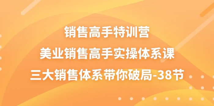 图片[1]-（10939期）销售-高手特训营，美业-销售高手实操体系课，三大销售体系带你破局-38节-蛙蛙资源网