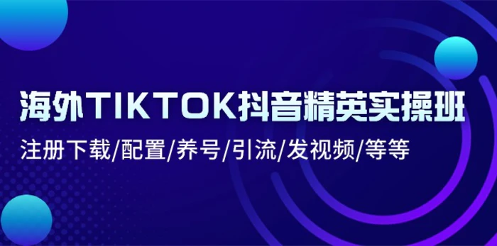 图片[1]-（10998期）海外TIKTOK抖音精英实操班：注册下载/配置/养号/引流/发视频/等等-蛙蛙资源网