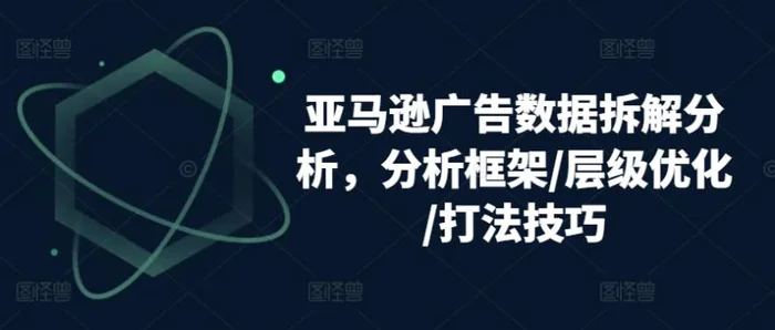 图片[1]-亚马逊广告数据拆解分析，分析框架/层级优化/打法技巧-蛙蛙资源网