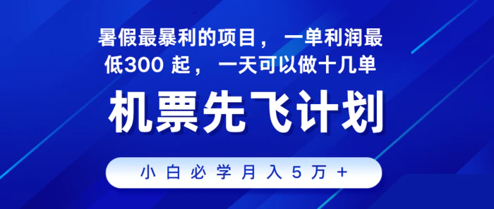 图片[1]-2024暑假最赚钱的项目，市场很大，一单利润300+，每天可批量操作-蛙蛙资源网