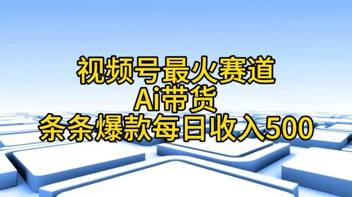 图片[1]-（11038期）视频号最火赛道——Ai带货条条爆款每日收入500-蛙蛙资源网