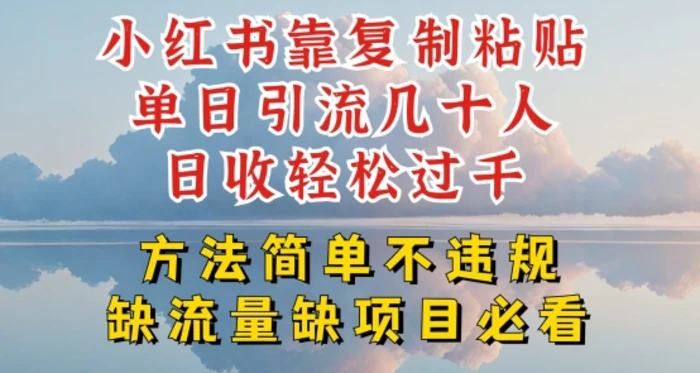 图片[1]-小红书靠复制粘贴单日引流几十人目收轻松过千，方法简单不违规【揭秘】-蛙蛙资源网