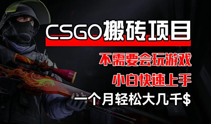 图片[1]-CSGO 装备搬砖项目，操作简单，不需要会玩游戏，小白也能快速上手，一个月轻松大几千【揭秘】-蛙蛙资源网