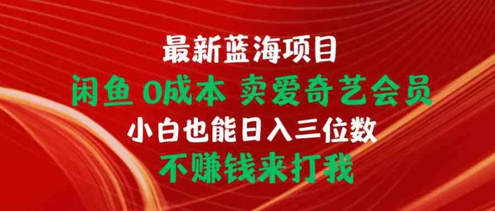 图片[1]-闲鱼卖会员，0成本，当日出单 日入1.5k，持续复购-蛙蛙资源网