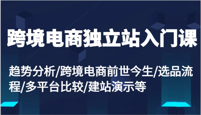 图片[1]-跨境电商独立站入门课：趋势分析/跨境电商前世今生/选品流程/多平台比较/建站演示等-蛙蛙资源网