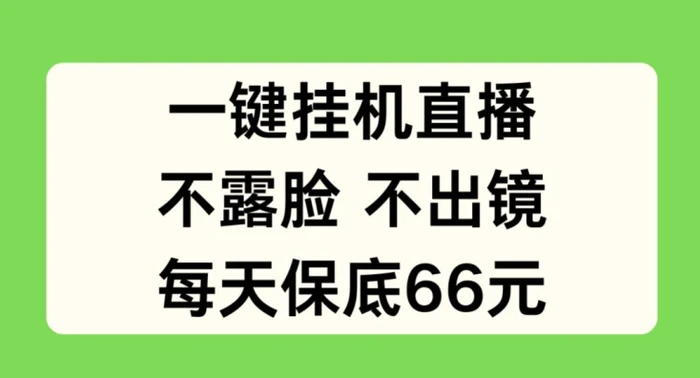 图片[1]-一键挂JI直播，不露脸不出境，每天保底66元-蛙蛙资源网