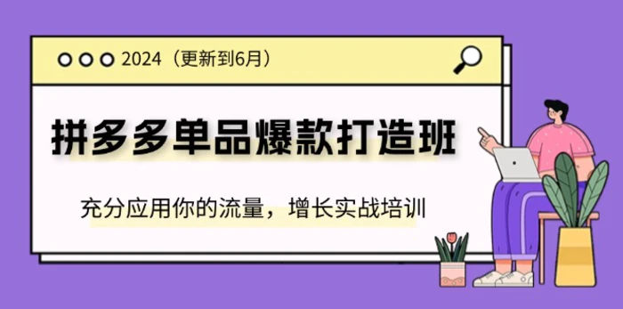 图片[1]-2024拼多多单品爆款打造班，充分应用你的流量，增长实战培训(更新6月)-蛙蛙资源网