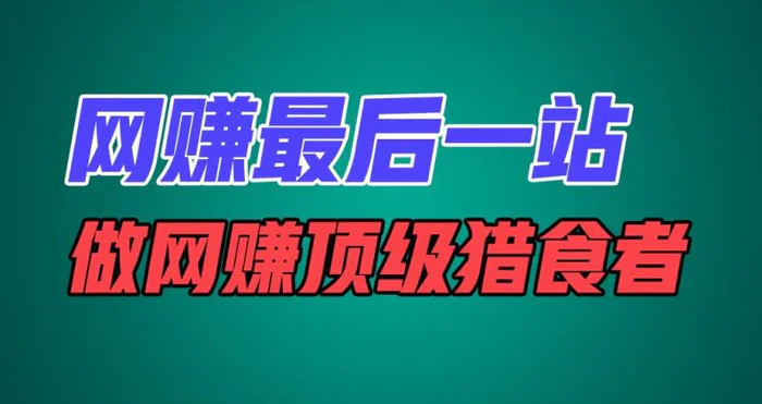 图片[1]-网赚最后一站，卖项目，做网赚顶级猎食者-蛙蛙资源网