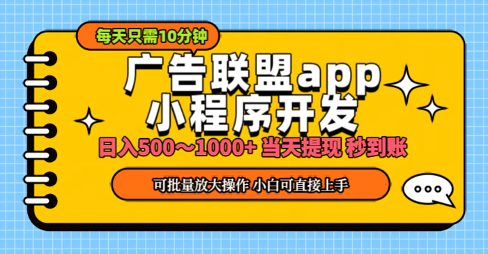 图片[1]-（11645期）小程序开发 广告赚钱 日入500~1000+ 小白轻松上手！-蛙蛙资源网