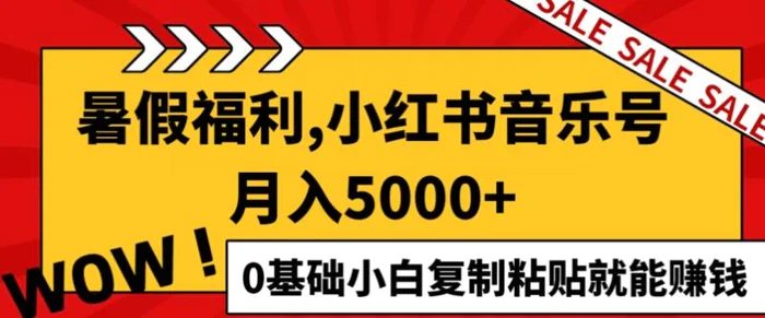 图片[1]-小红书音乐号月入5000+，0基础小白复制粘贴就能赚钱-蛙蛙资源网