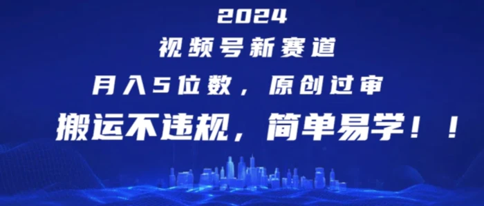 图片[1]-2024视频号新赛道，月入5位数+，原创过审，搬运不违规，简单易学-蛙蛙资源网