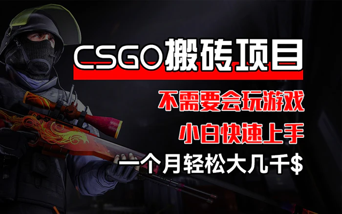 图片[1]-（12332期）CSGO 装备搬砖项目，操作简单，不需要会玩游戏，小白也能快速上手，一个月轻松大几千$-蛙蛙资源网