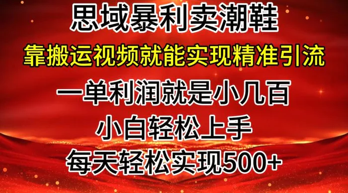 图片[1]-私域卖潮鞋暴利玩法，小白轻松上手，日赚几张，轻轻松松，仅靠搬运视频就能精准引流-蛙蛙资源网