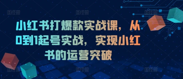 图片[1]-小红书打爆款实战课，从0到1起号实战，实现小红书的运营突破-蛙蛙资源网