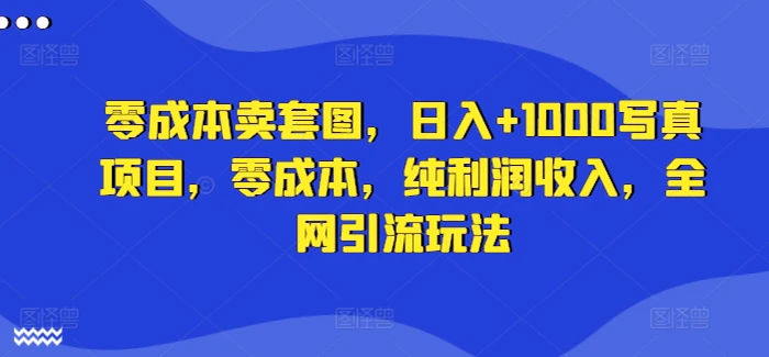 图片[1]-零成本卖套图，日入+1000写真项目，零成本，纯利润收入，全网引流玩法-蛙蛙资源网