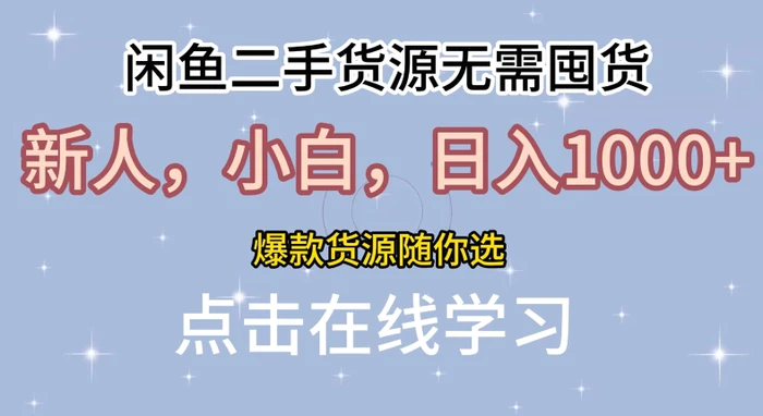 图片[1]-闲鱼二手货源无需国货，新人，小白，日入1k，爆款货源随你选-蛙蛙资源网