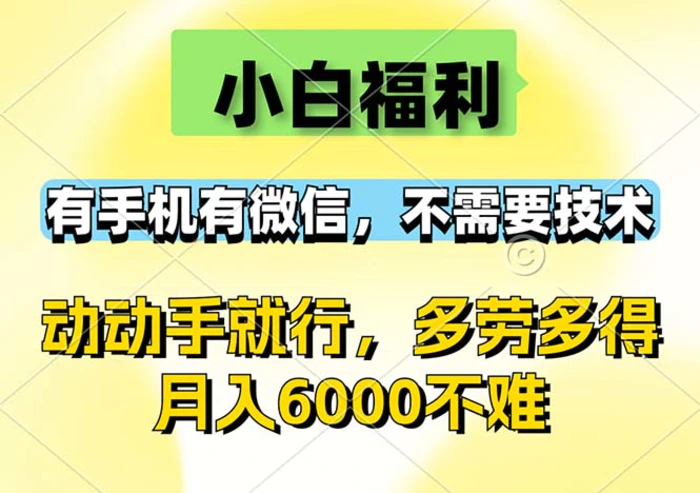 图片[1]-（12565期）小白福利，有手机有微信，0成本，不需要任何技术，动动手就行，随时随…-蛙蛙资源网