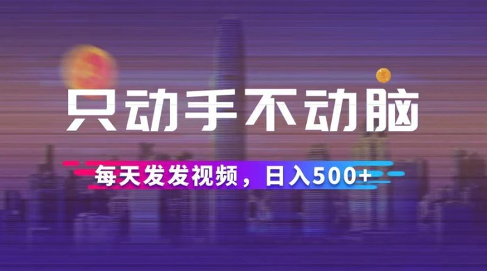 （12433期）只动手不动脑，每天发发视频，日入500+-1