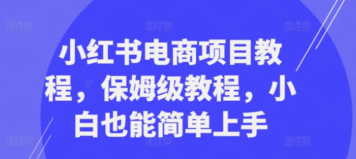 图片[1]-小红书电商项目教程，保姆级教程，小白也能简单上手-蛙蛙资源网